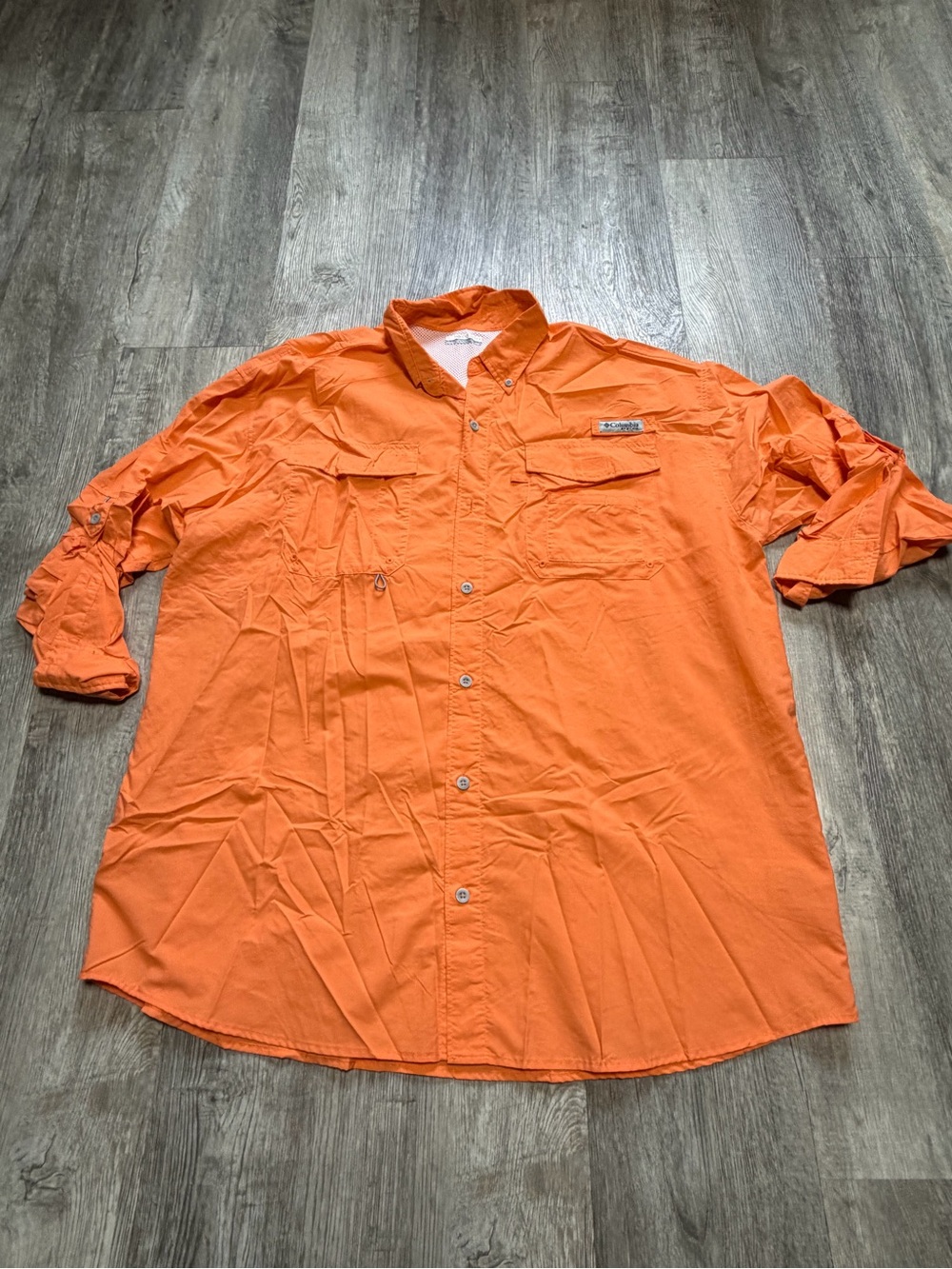Columbia Men's Button-Down Fishing Shirt - Bright Orange 69724 XL